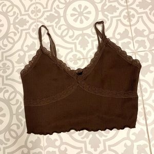 Brown lace tanktop